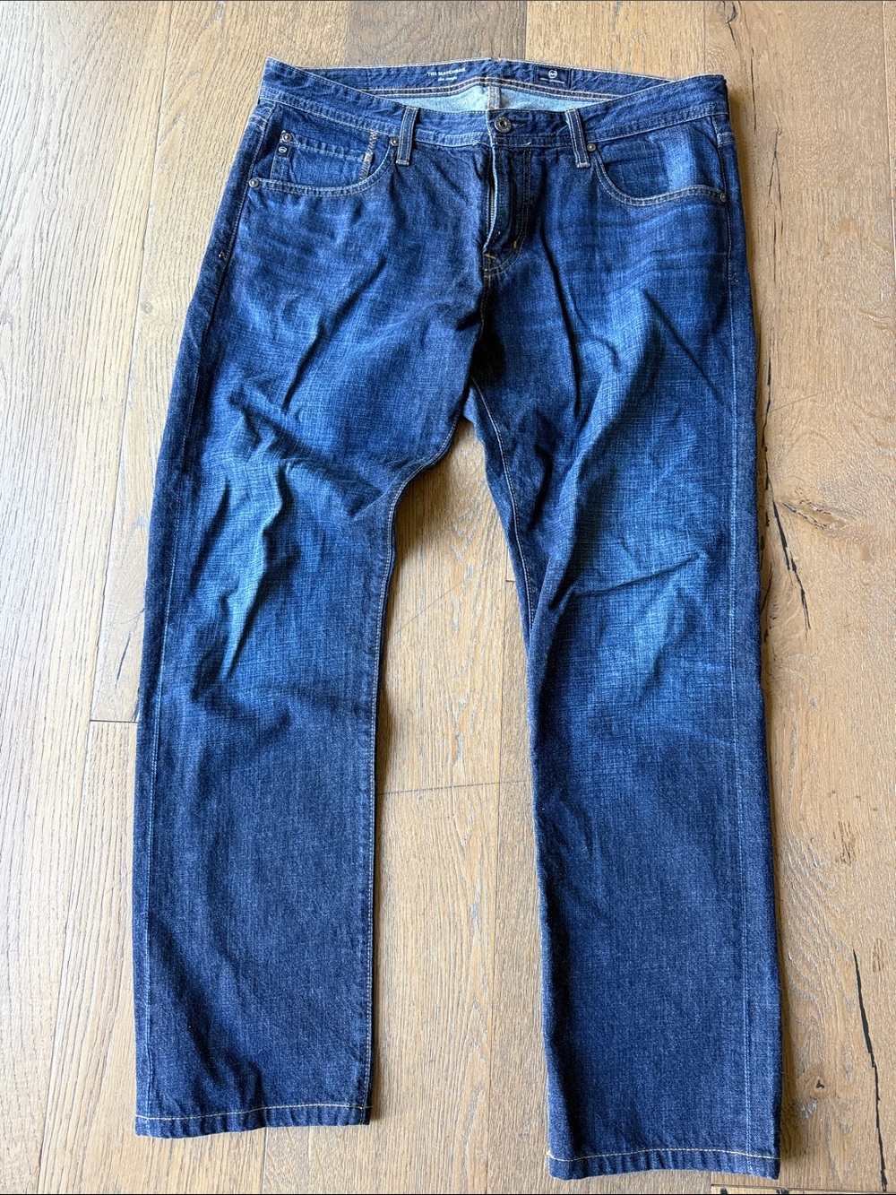 Ag Adriano Goldschmied Men's Straight Indigo Blue Denim Jeans